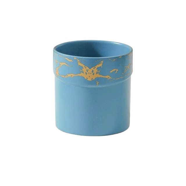 Maceta cilíndrica pequeña, maceta de cerámica de mesa con orificio de drenaje, for habitación, balcón, oficina, alféizar de ventana (4 colores)