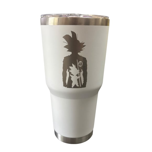Termo de acero inoxidable color Blanco, Goku, capacidad de 887 mililitros