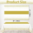 thumbnail image 2 of 4 Pack White and Gold Tablecloths - 86.6"x51.2" Rectangular Gold Table Cover for Weddings Birthdays First Communion Baby Showers Graduation, 2 of 7