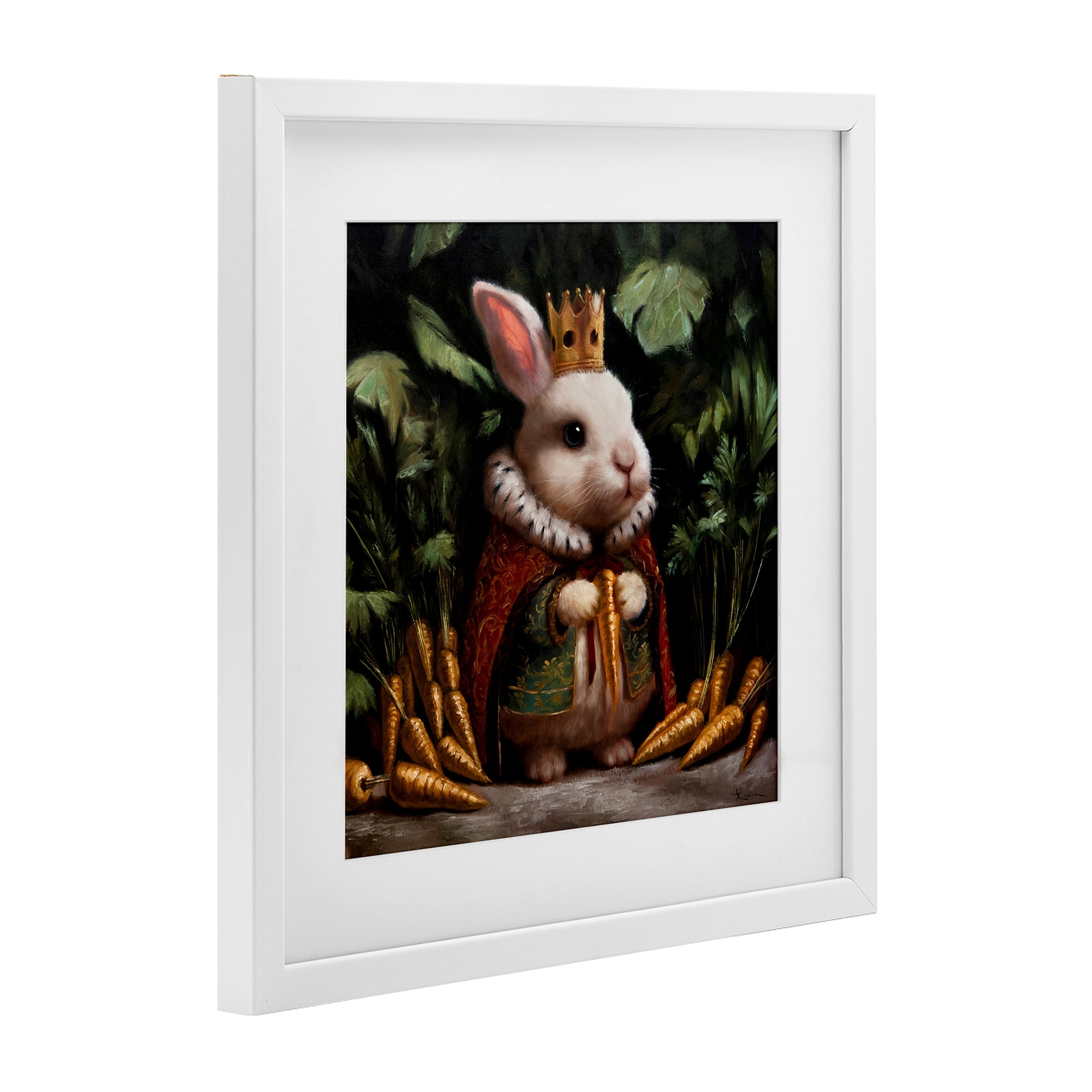 Stupell Industries Carrot Gold Royal Rabbit White Framed Print Under Glass, design by Lucia Heffernan