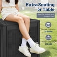 thumbnail image 5 of edx 31 Gallon Outdoor Storage Box, Wicker Pattern Resin Deck Box with Lockable Lid & Built-in Handles, 170 Lbs Capacity Storage Bench for Indoor/Outdoor Use, Black, 5 of 8