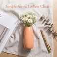 thumbnail image 3 of REGALWOVEN Small Ceramic Bud Modern Cylinder Vase, Ribbed Decorative Flower Vase for Shelf & Bathroom, TBoho Home Decor Accent Orange 2.4"L x 2.4"W x 5.1"H, 3 of 4