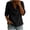 Black, variant on Womens Cowl Neck Tunic Tops 3/4 Sleeve Breathable Cotton Blend Blouse Lightweight Loose Fit Pullover Shirt
