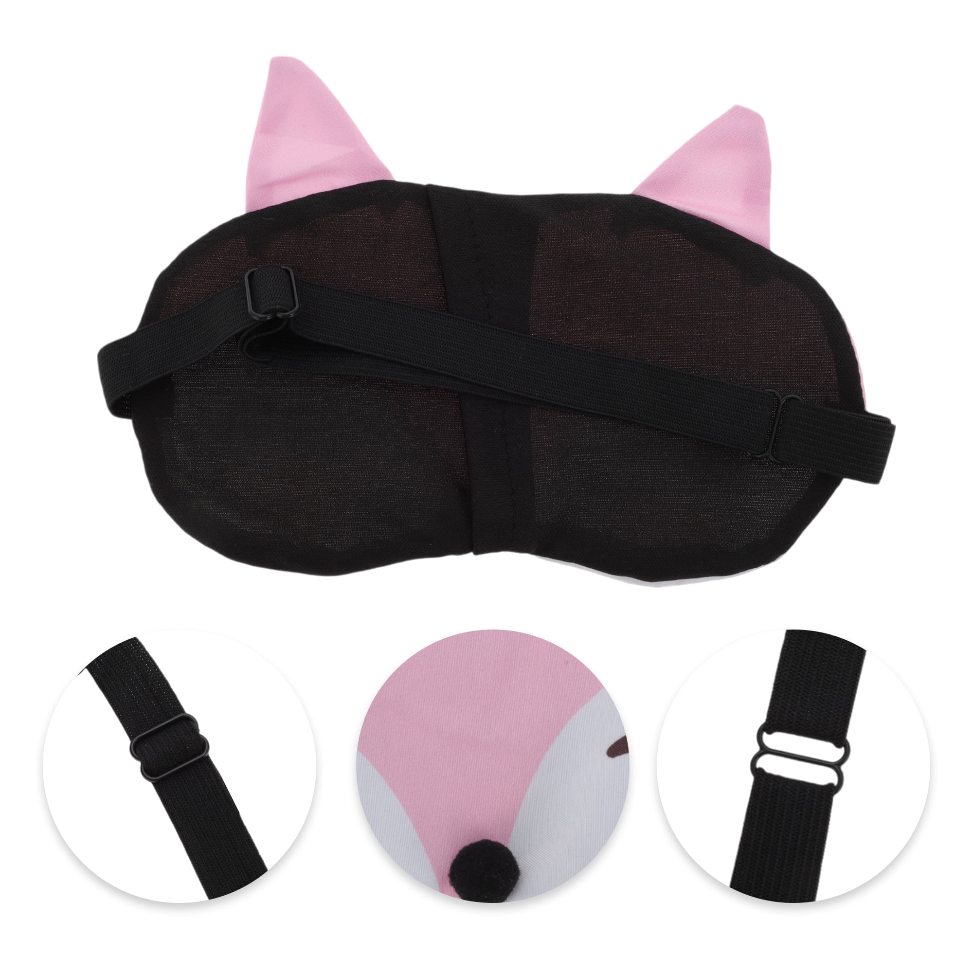 Unique Bargains Comfortable Adjustable Portable Cartoon Fox Sleep Mask Pink