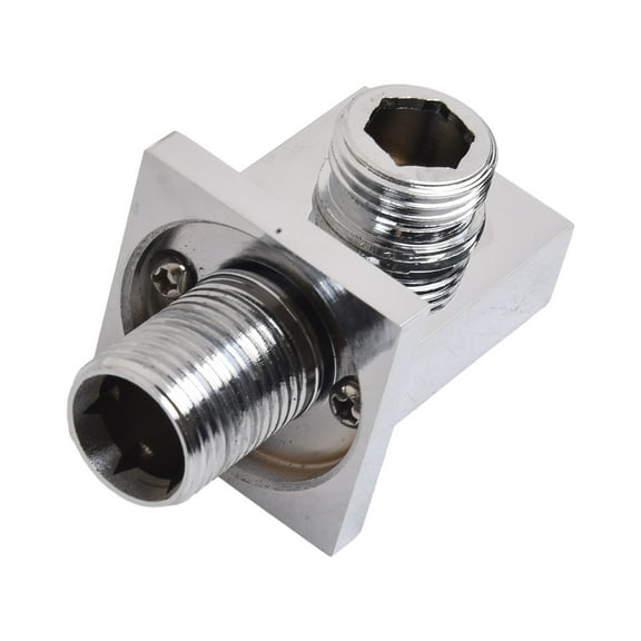 Bathroom Brass Square Shower Hose Wall Outlet Elbow Modern Chrome Connector G1/2