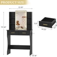 thumbnail image 2 of FANRAL Vanity Desk with LED Lighted Mirror and Power Outlet,Makeup Vanity Table with Storage Drawers,3 Lighting Modes and Adjustable Brightness,Dressing Table for Bedroom,Black Vanity, 2 of 7