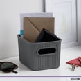 thumbnail image 3 of Superio Small Ribbed Plastic Storage Basket Organizer (6 Pack), 1.5 Mini Grey Closet Storage bin for Shelf, Pantry, Office, and Cosmetics, 3 of 8