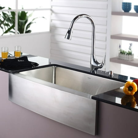 Kraus Khf200 36 Kpf1621 Ksd30ch Single Basin Farmhouse Kitchen Sink Kraus Khf200 36 Kpf1621 Ksd30ch Single Basin Farmhouse Kitchen Sink With Faucet