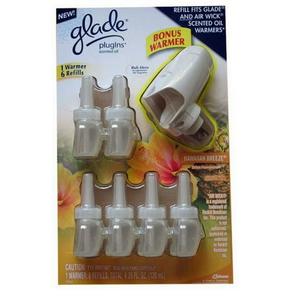 Glade PlugIns Scented Oil Warmer plus 6 Refills, Hawaiian Breeze