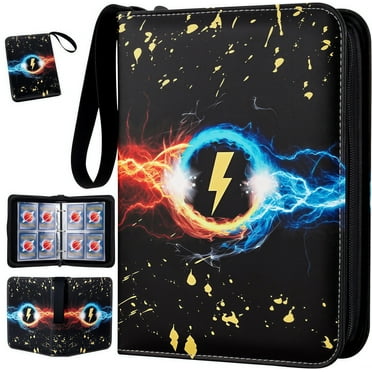 Card Binder 4-Pocket, Pokemon Card Holder 400 Pocket Card Holder Album with 50 Removable Sleeves for TCG Trading Card Holder and More - Black