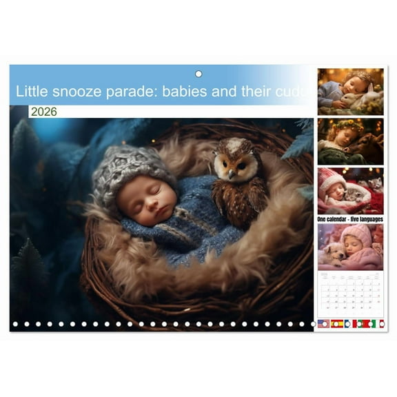 Little snooze parade: babies and their cuddly animal friends (Monthly Wall Calendar 2026 11.7 x 16.5 (open)), CALVENDO 14 Month Calendar