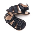 thumbnail image 6 of Otqutp Toddler Leather Soft Open Toe Sandals Adjusted Strap Flat Wide Shoes Summer Barefoot Beach Pool Baby Girls Sandals, 6 of 8