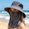 thumbnail image 5 of HCBY UPF50+ Full Coverage Fishing Sun Hat, Quick Dry Breathable Bucket Hat with Detachable Face Mask Neck Flap, Windproof Foldable Outdoor Hat for Hiking Cycling Camping, 5 of 5