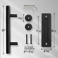 thumbnail image 4 of Barn Door Handle Heavy Duty Rust-proof Gate Pull Handle Rustic Barn Door Hardware Set with Door Latch for Indoor Outdoor Wooden Door Barn Door Sliding Door Cabinet, 4 of 11