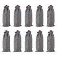 thumbnail image 1 of 10pcs Bolsas de Vino de Yute, Bolsas de Regalo para Botellas de Vino con Cordones, Fundas para Botellas de Licor para Fiestas de Bodas y Cumpleaños, Gris, 1 of 6