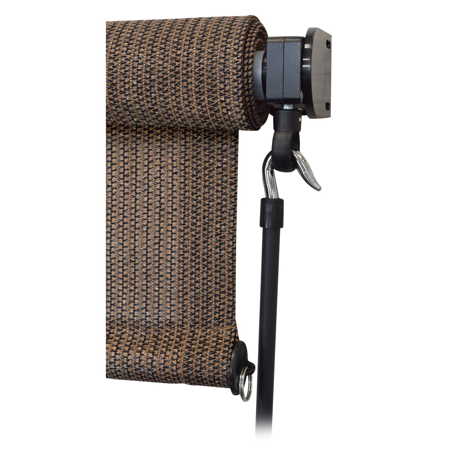 Keystone Fabrics Outdoor Roller Patio Sun Shade 8ft Wide (Brown/Black)