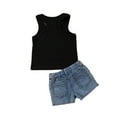 thumbnail image 3 of Baby Girl Sunflower Tank TopsDenim Short Pants 2PCS Clothes Set, 3 of 4