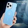 thumbnail image 3 of for iPhone 13 Pro Max Case [Compatible with Magsafe], Translucent Matte Back Anti-Scratch Full Body Protective Cover Shockproof Phone Case for iPhone 13 Pro Max 6.7", Light Blue, 3 of 8