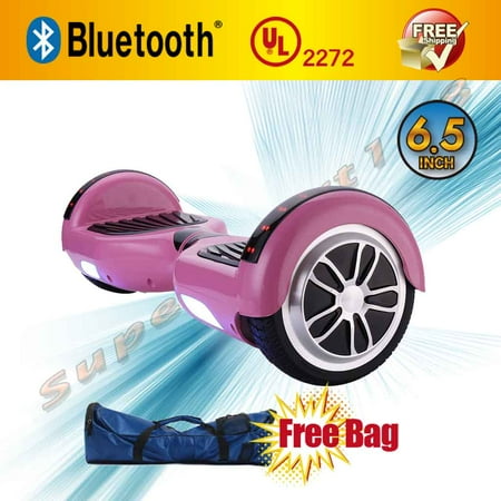 Bag + Pink UL 2272 Certified Bluetooth Self-Balancing Electric Scooter Hoverboard Skateboard Speaker LED Marquee (WHEELS-UC6.5-PINK)