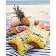 thumbnail image 3 of Pack of 2 Outdoor Pillow Covers, Summer Watercolor Sunflowers Yellow Buffalo Plaid Waterproof Square Throw Pillowcase Cushion Decorative Pillow Covers for Couch Patio Tent, 24x24 in, 3 of 6
