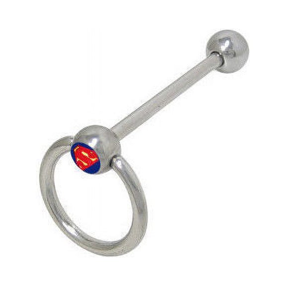 Door Knocker Superman Logo Barbell Tongue Ring