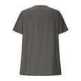 thumbnail image 6 of Olyvenn Stylish Plus Size Summer Tops for Women V-Neck Tunic Tops Short Sleeve Blouses Casual Basics Solid Henley Shirts Gray XL, 6 of 7