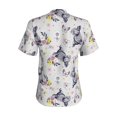 thumbnail image 3 of Uemuo Rabbit And Butterfly Printed Women's Classic V-Neck T-Shirt - Soft, Breathable, Moisture-Wicking, Perfect for Casual, Office, Travel, and Everyday Wear-Small, 3 of 5
