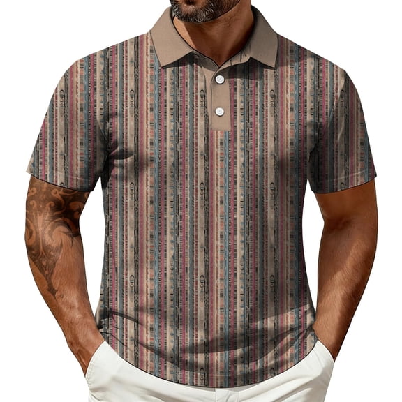 CONROSES Men's Short Sleeve Polo Shirts Graphic Collared Polo Shirt for Men Casual Golf Shirts