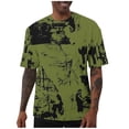 thumbnail image 2 of DPTALR George Trendy Men's Solid Color Loose Elastic Casual Sports Short Sleeve T-shirt,Green,Big and Tall Men L, 2 of 6