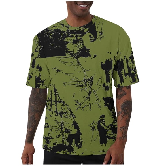 ZVNAΖH Men's 3D Print Cool T Shirts Hip Hop Graphic Design Casual Summer Short Sleeve Crewneck Tees Shirt, Available in Big & Tall, S-5XL