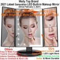 thumbnail image 3 of WEILY Lighted Vanity Makeup Mirror 1x/2x/3x Magnification Trifold with 36 LED Lights Touch Screen and USB Charging, 180 Degree Adjustable Stand for Countertop Cosmetic Makeup Mirror (Black), 3 of 8
