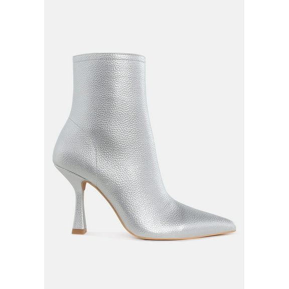 Farnak Metallic Pointed Toe Ankle Boots