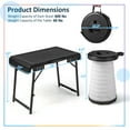 thumbnail image 3 of Costway 3-Piece Folding Table Stool Set with a Camping Table & 2 Retractable LED Stools, 3 of 12