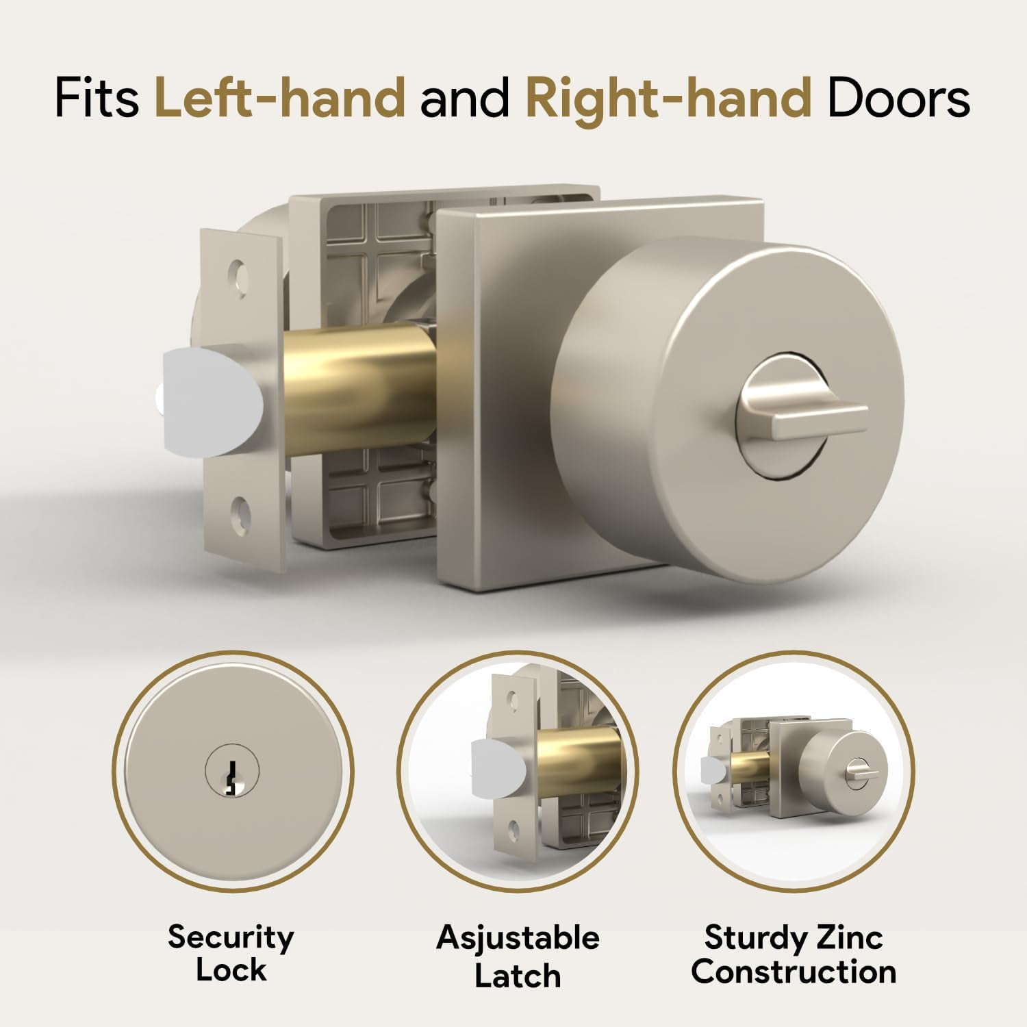 Mega Handles | Suana Entry Door Knob | Satin Nickel