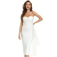 thumbnail image 5 of BEAUKEY Women Sexy Summer Strapless Midi Bandage Dress Female Bodycon Gauze White, 5 of 6