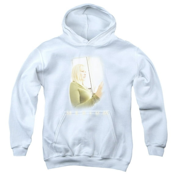 Medium - White Light - Youth Hooded Sweatshirt - Large