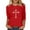 #165-Red, variant on Cutuoiiu Women's Casual Daily Printed 3/4 Sleeve Crewneck Loose Blouses Gifts
