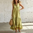 thumbnail image 6 of Ihhxva Women's Cotton V-Neck Sleeveless Solid Maxi Sundress with Pockets Stretchy Summer Loose Fit S-2XL, 6 of 6