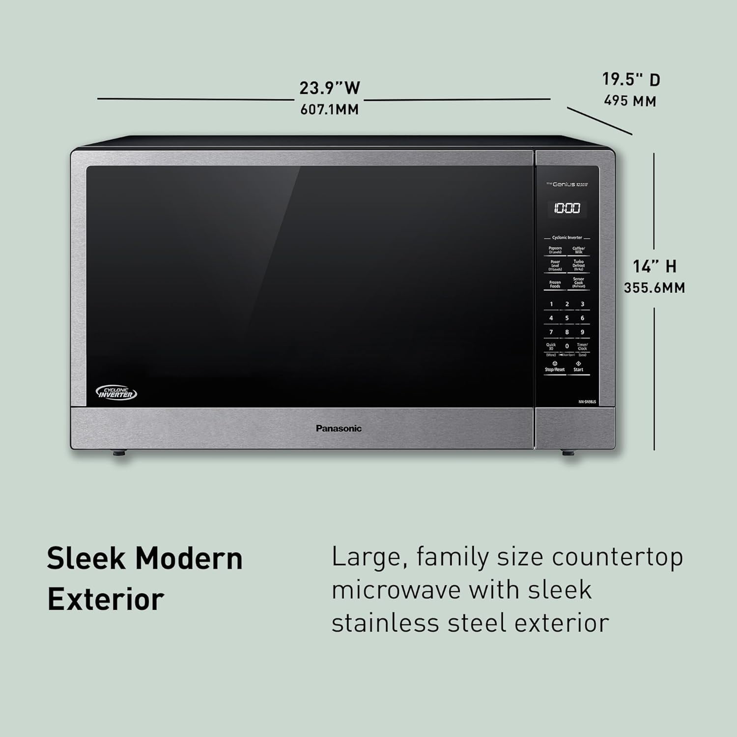 Restored Panasonic NN-SN98JS 2.2 cu.ft. Countertop Microwave with Cyclonic Wave Inverter (Refurbished)