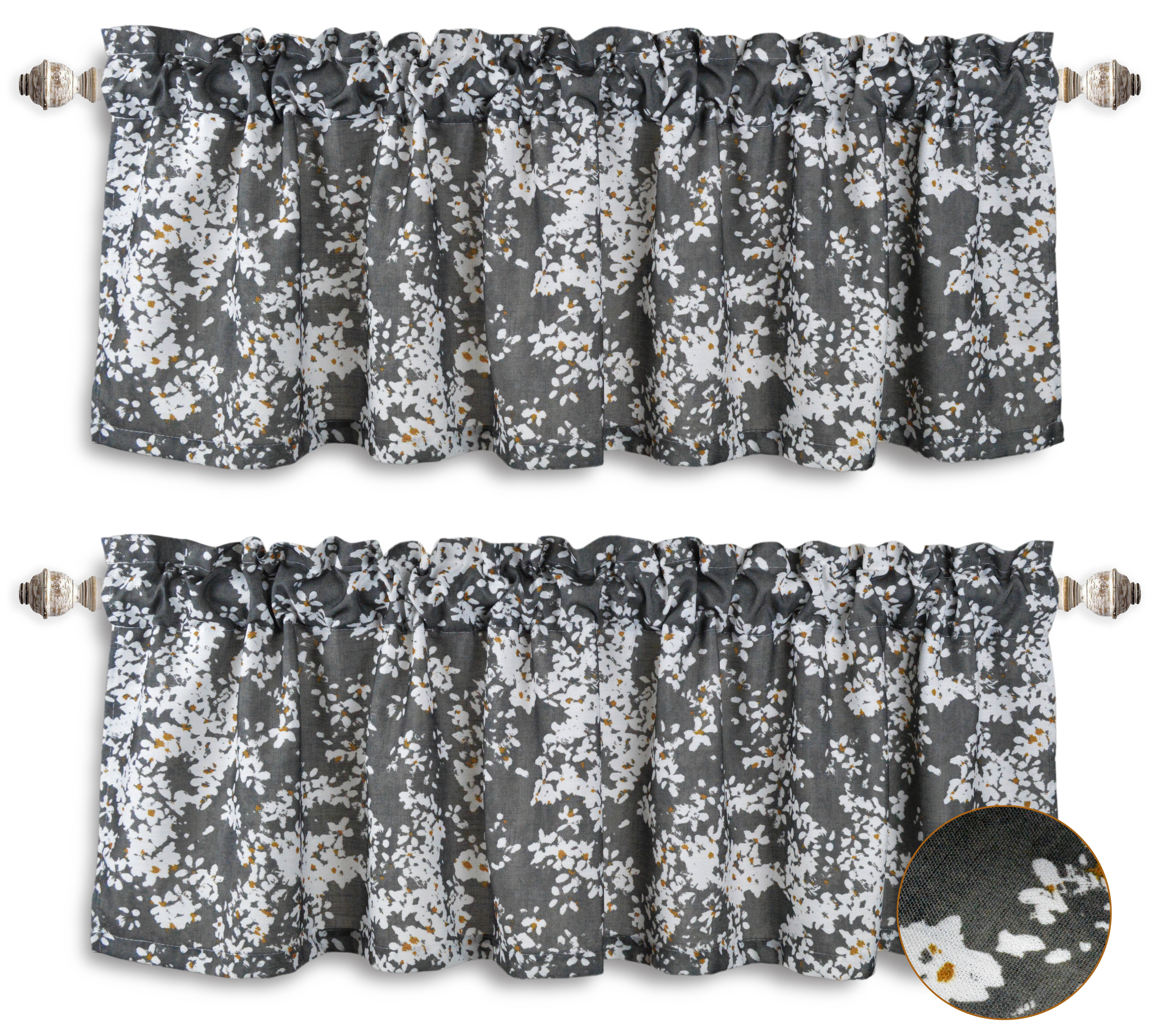 Aiking Home Window Valances 2Panels Polyester Printed Kitchen