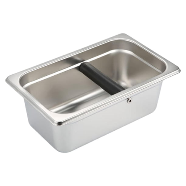 Recipiente de acero inoxidable para recoger posos de café: una idea de regalo para el hogar, la cocina y la cafetería. Rectángulo