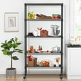 thumbnail image 2 of NiamVelo Wire Shelving 5 Tier Storage Shelf with Wheels Adjustable Metal Shelves Unit for Garage Home Kitchen Bathroom,60" H x 30" W x 14" D, 750Lbs Capacity, Black, 2 of 7