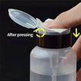 thumbnail image 4 of Empty Push Down Pump Bottle Clear Makeup Nail Polish Remover Dispenser Container Plastic Bottle 200ml, 4 of 6