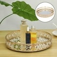 thumbnail image 5 of Mirrored Makeup Decorative Vanity Tray Ornate Glass Makeup Jewelry Organizer for, 5 of 8