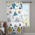thumbnail image 3 of Cartoons Dinosaurs Semi Sheer Curtains Drapes for Living Room, Bedroom, French Doors Window 96 Inches Long, Cute Animals Palm Trees Mountains Rod Pocket Chiffon Curtain Drapery Voile Draperies Panel, 3 of 8
