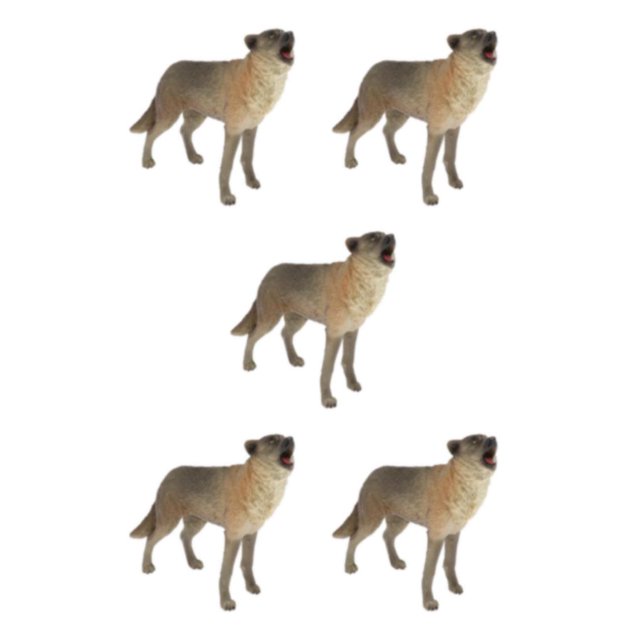 Guardoinrt Interactive Simulation Animal Figures Model for Kids Educational Toys Howling Wolf Type A 5Set