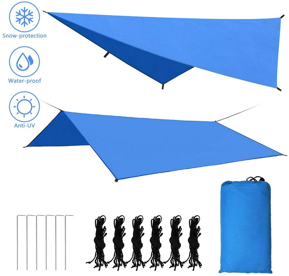 Details about   Tent Tarp Hammock Rain Fly 118" x 118"/10 FT 900g 2.2lbs 3000 PU Waterproof 