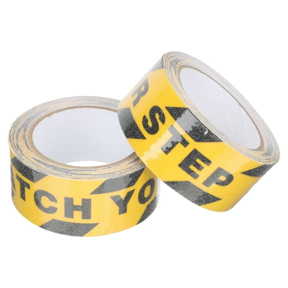 NICEXMAS Sign Watch Your Step Adhesive Warning Tape Yellow 2 Rolls