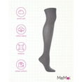 thumbnail image 6 of MeMoi Girls Over The Knee Flat Knit Cotton Blend Uniform Socks - Girls - Female, 8-9, Light Gray, 6 of 7