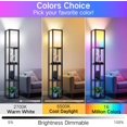 thumbnail image 2 of Floor Lamp with Shelves LED Modern Shelf Floor Lamp with USB Ports Power Outlet Color Temperature Storage Display Wood Column Standing Tall Lamp for Living Room Bedroom Off, 2 of 7